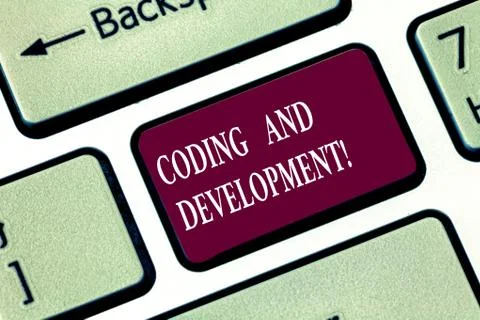Writing note showing Coding And Development. Business photo showcasing To Foto stock