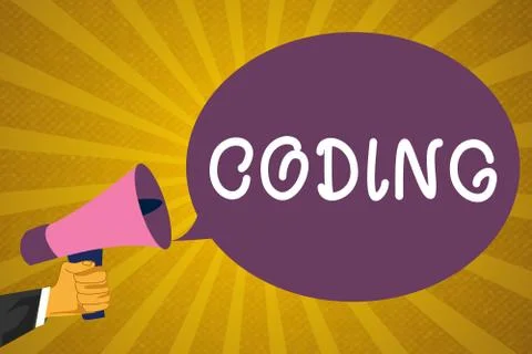 Writing note showing Coding. Business photo showcasing assigning code to some Stock-Illustration