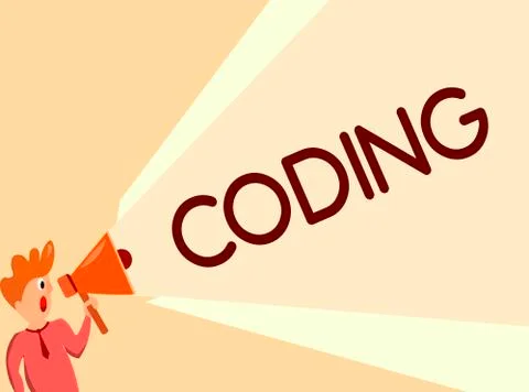 Writing note showing Coding. Business photo showcasing assigning code to Stock-Illustration