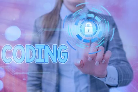 Writing note showing Coding. Business photo showcasing assigning code to Stock Photos