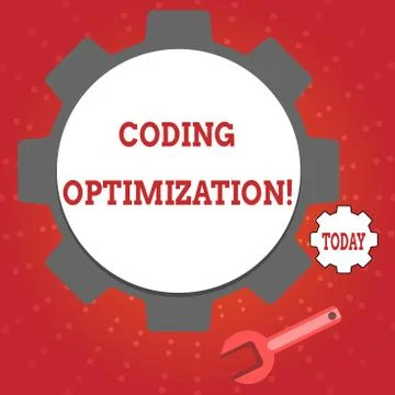 Writing note showing Coding Optimization. Business photo showcasing method of Illustrazione stock