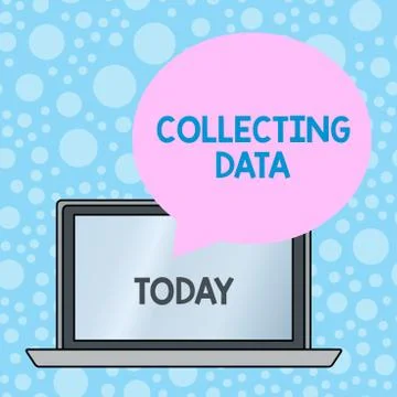Writing note showing Collecting Data. Business photo showcasing Gathering and Stock Illustration
