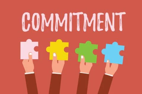Writing note showing Commitment. Business photo showcasing Quality of being Stock Illustration
