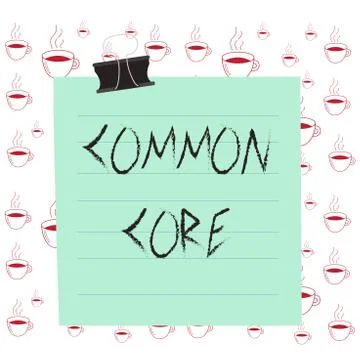 Writing note showing Common Core. Business photo showcasing set of academic Illustrazione stock