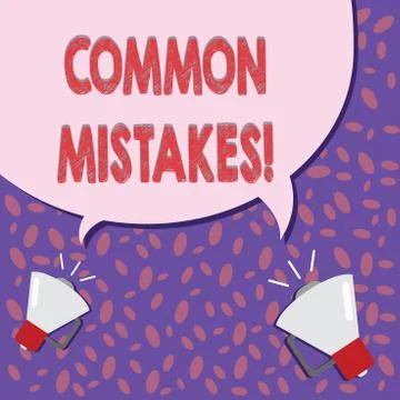 Writing note showing COMMON MISTAKES. Business photo showcasing Prevalent error Stock Illustration
