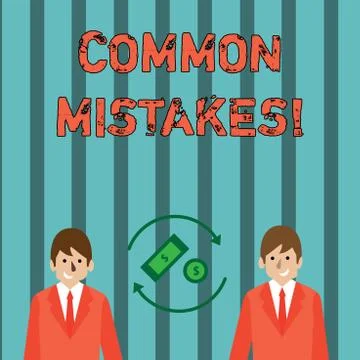 Writing note showing Common Mistakes. Business photo showcasing lot of showing イラスト素材
