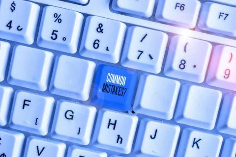 Writing note showing Common Mistakes Question. Business photo showcasing repeat 写真素材