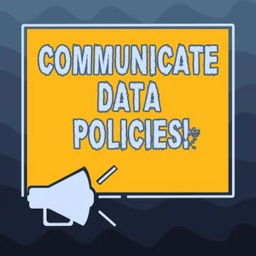 Writing note showing Communicate Data Policies. Business photo showcasing Illustrazione stock