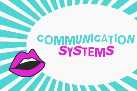 Writing note showing Communication Systems. Business photo showcasing Flow of Stock Illustration