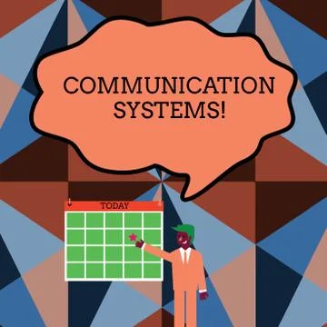 Writing note showing Communication Systems. Business photo showcasing Flow of Stock Illustration