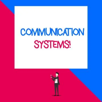 Writing note showing Communication Systems. Business photo showcasing Flow of Stock Illustration