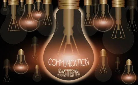 Writing note showing Communication Systems. Business photo showcasing Flow of Stock Illustration