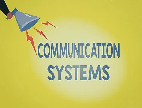 Writing note showing Communication Systems. Business photo showcasing Flow of Stock Illustration