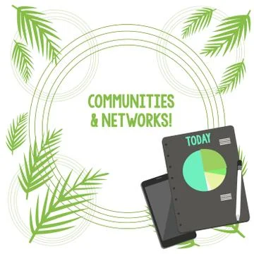 Writing note showing Communities And Networks. Business photo showcasing Illustrazione stock