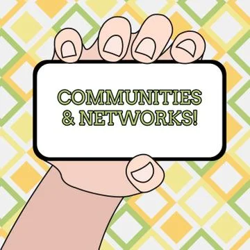 Writing note showing Communities And Networks. Business photo showcasing 스톡 일러스트