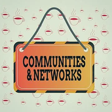 Writing note showing Communities And Networks. Business photo showcasing Illustrazione stock