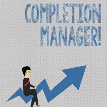 Writing note showing Completion Manager. Business photo showcasing oversees all Stock Illustration