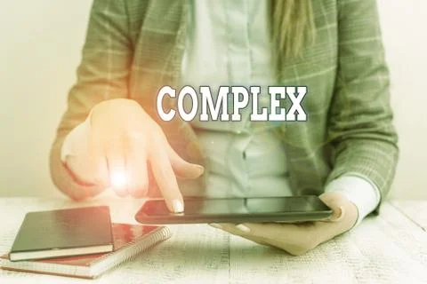Writing note showing Complex. Business photo showcasing the significant ideas Foto stock