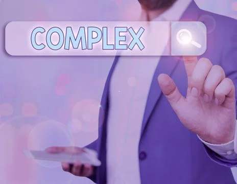 Writing note showing Complex. Business photo showcasing the significant ideas Foto stock