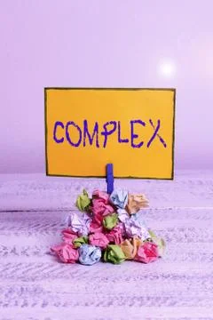 Writing note showing Complex. Business photo showcasing the significant ideas Foto stock