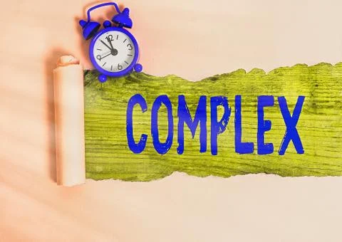Writing note showing Complex. Business photo showcasing the significant ideas Foto stock