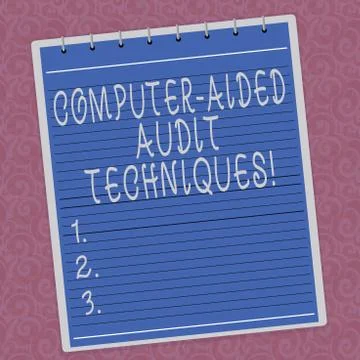 Writing note showing Computer Aided Audit Techniques. Business photo showcasing Stock Illustration