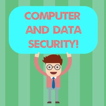Writing note showing Computer And Data Security. Business photo showcasing Illustrazione stock