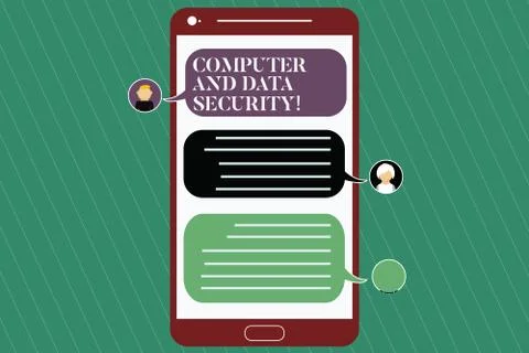 Writing note showing Computer And Data Security. Business photo showcasing Stock Illustration