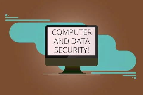 Writing note showing Computer And Data Security. Business photo showcasing Stock Illustration