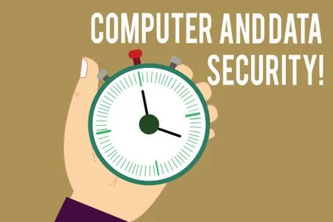 Writing note showing Computer And Data Security. Business photo showcasing 스톡 일러스트
