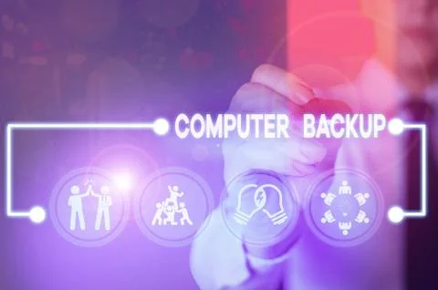 Writing note showing Computer Backup. Business photo showcasing the act of Stock Photos