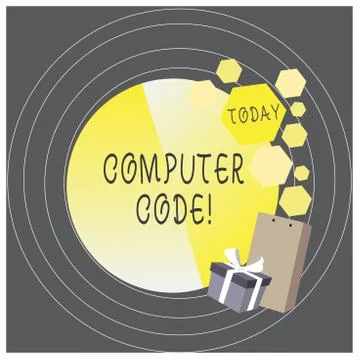 Writing note showing Computer Code. Business photo showcasing Set of Stock Illustration