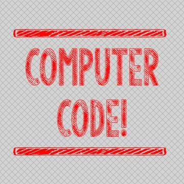 Writing note showing Computer Code. Business photo showcasing Set of Stock Illustration