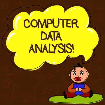 Writing note showing Computer Data Analysis. Business photo showcasing using Illustrazione stock