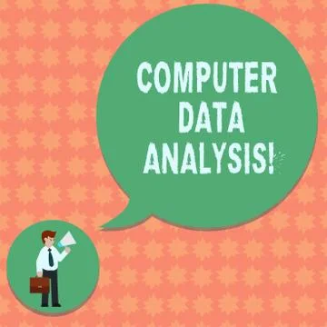 Writing note showing Computer Data Analysis. Business photo showcasing using Illustrazione stock