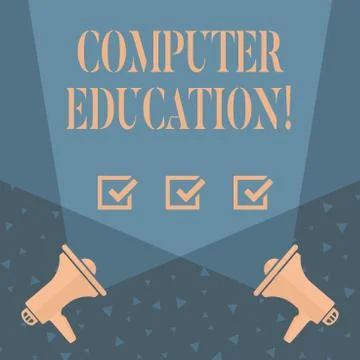 Writing note showing Computer Education. Business photo showcasing gaining basic Illustrazione stock