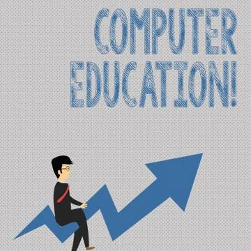 Writing note showing Computer Education. Business photo showcasing gaining basic Stock Illustration