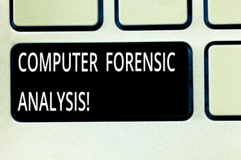 Writing note showing Computer Forensic Analysis. Business photo showcasing Foto stock