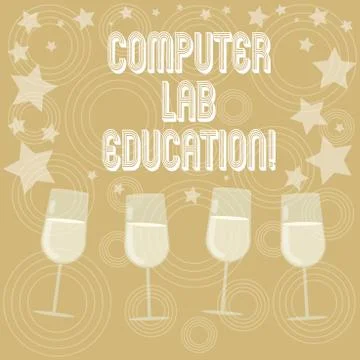 Writing note showing Computer Lab Education. Business photo showcasing Room or Stock Illustration