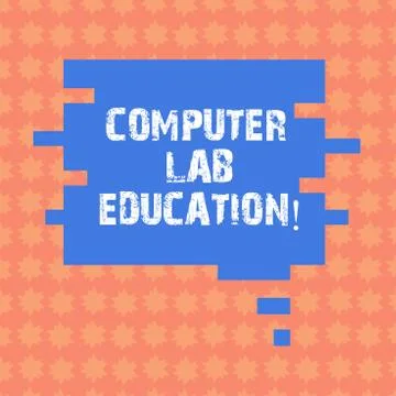 Writing note showing Computer Lab Education. Business photo showcasing Room or Stock-Illustration