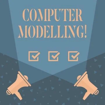 Writing note showing Computer Modelling. Business photo showcasing using a Illustrazione stock