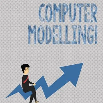 Writing note showing Computer Modelling. Business photo showcasing using a Stock Illustration