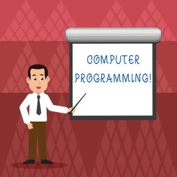 Writing note showing Computer Programming. Business photo showcasing process Stock Illustration