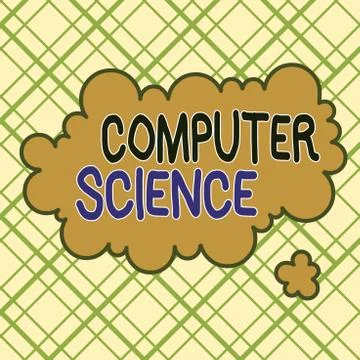 Writing note showing Computer Science. Business photo showcasing study of both Stock Illustration