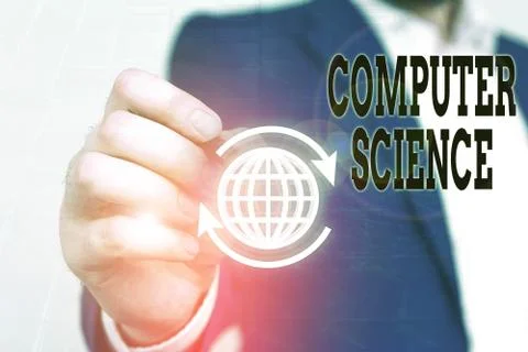 Writing note showing Computer Science. Business photo showcasing study of both 库存照片