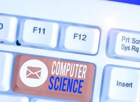 Writing note showing Computer Science. Business photo showcasing study of both 库存照片