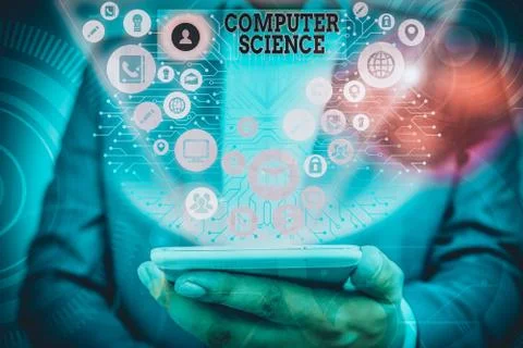 Writing note showing Computer Science. Business photo showcasing study of both 库存照片