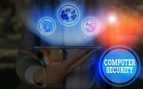 Writing note showing Computer Security. Business photo showcasing protection of Foto stock