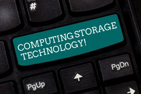 Writing note showing Computing Storage Technology. Business photo showcasing 스톡 사진