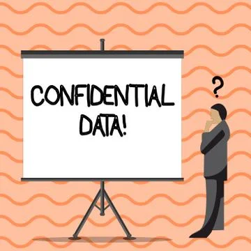 Writing note showing Confidential Data. Business photo showcasing term that t Stock Illustration